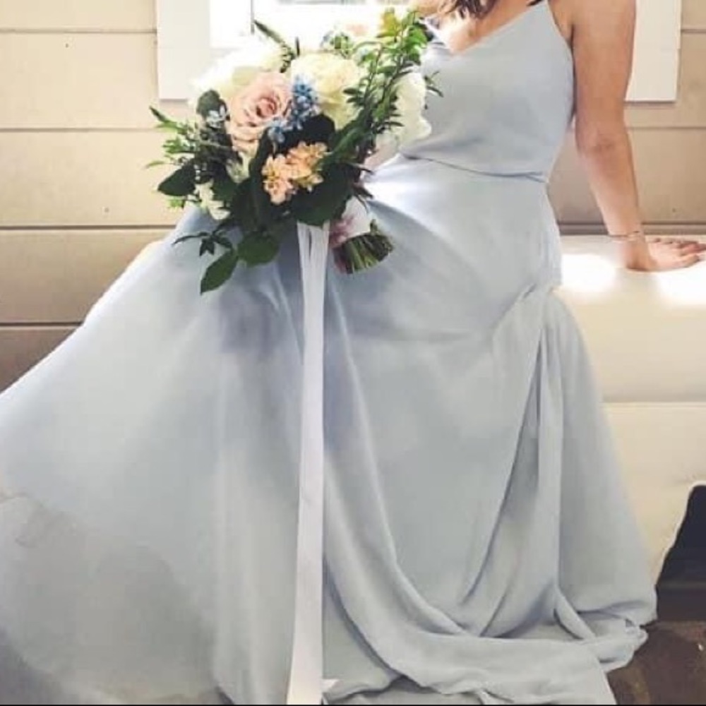 Brideside Jenny Yoo dusty blue bridesmaid dress